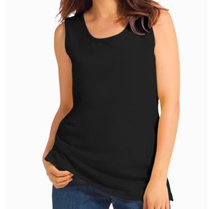 Woman Within Black Scoop Neck Tank